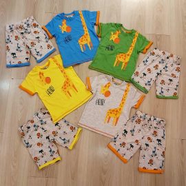 Zürafa Baskı Erkek Bebe Takım